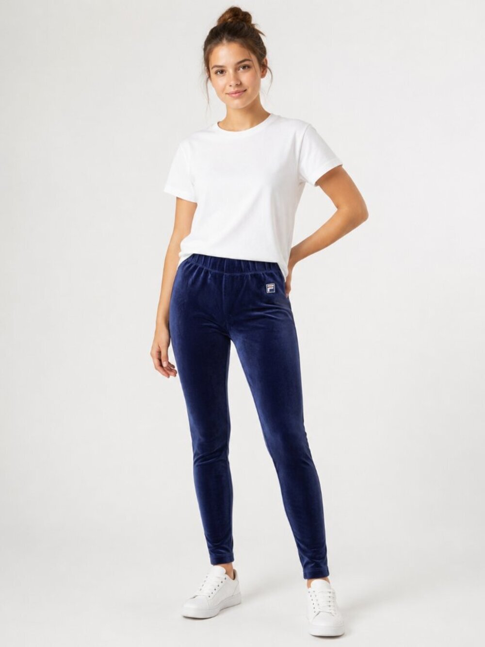 FILA Velour Skinny Leggings Women’s Small Royal Blue Stretch Pants